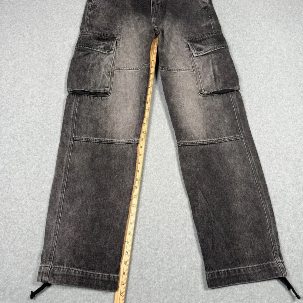 BDG Urban Outfitters Skate Fit Grunge Punk Goth Cargo Jeans Black Denim 30x30
